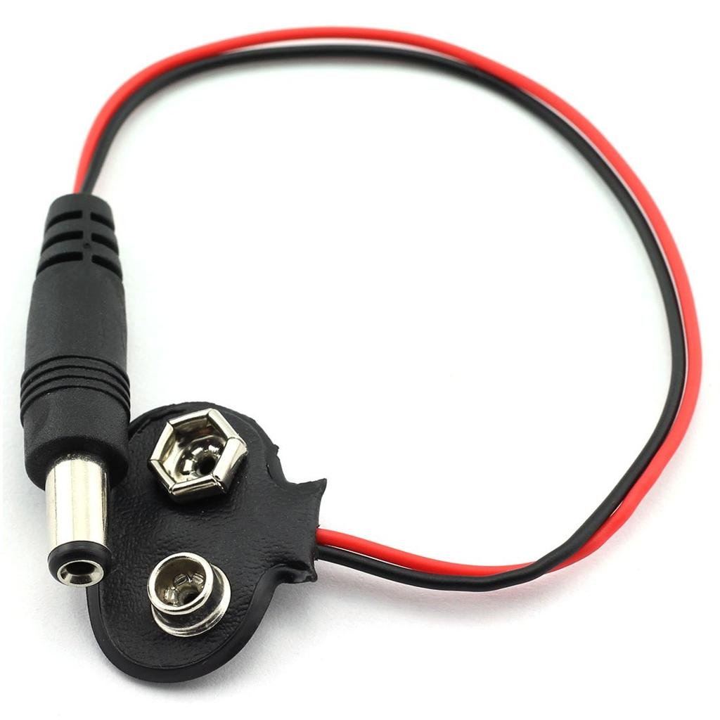 9V Battery Snap Connector with DC Barrel Jack