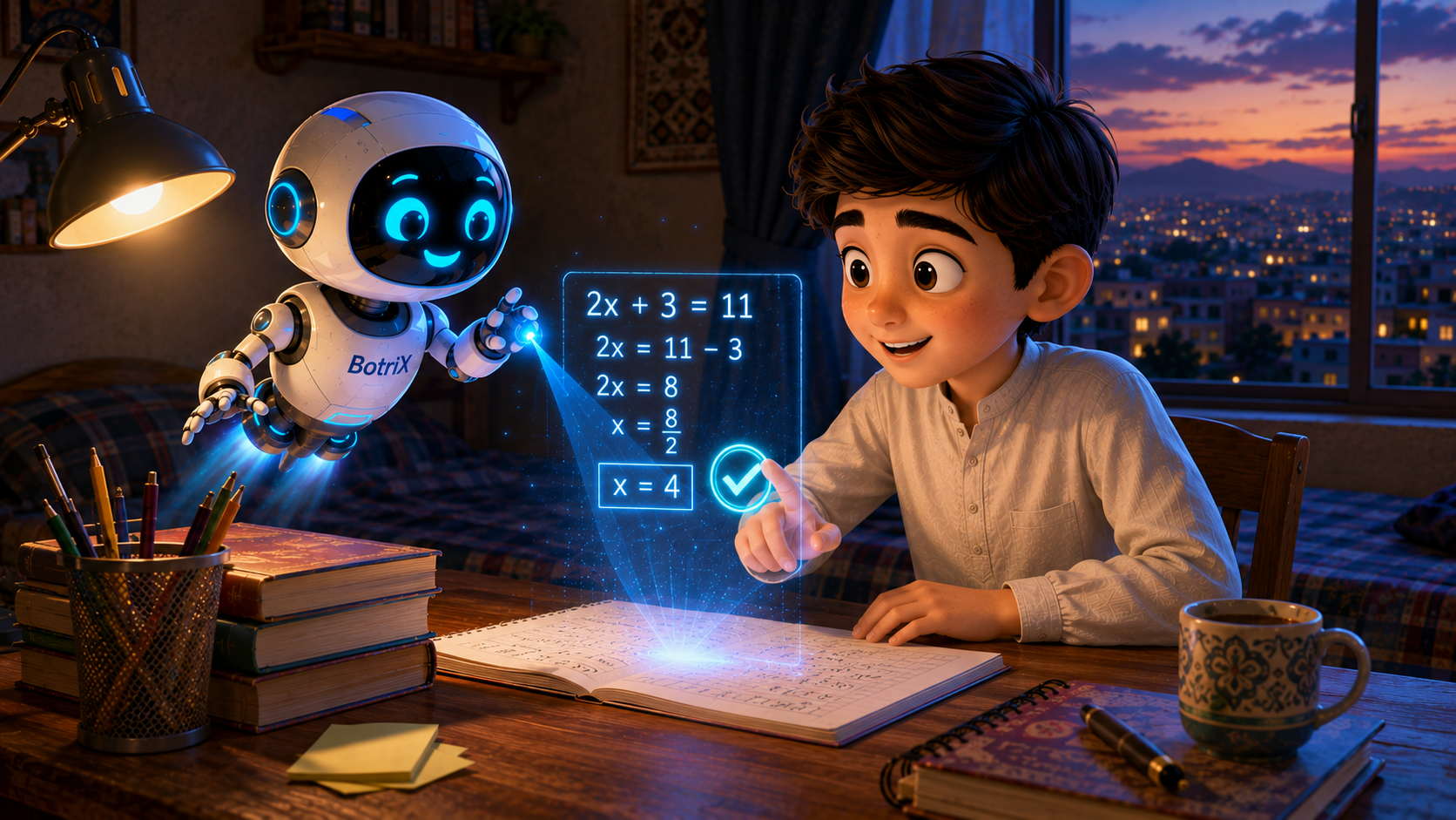 BotriX agentic robot helping Pakistani student in studies